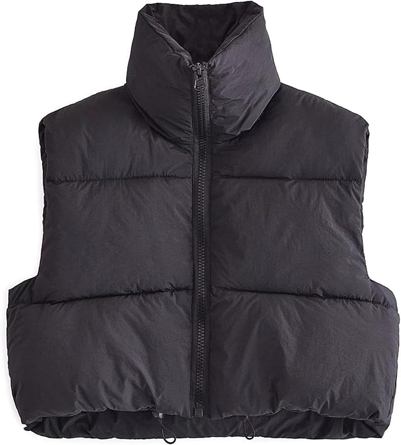 Zhiyouni Womens Cropped Puffer Vest Lightweight Sleeveless Stand Collar Short Padded Vest Gilet | Amazon (US)