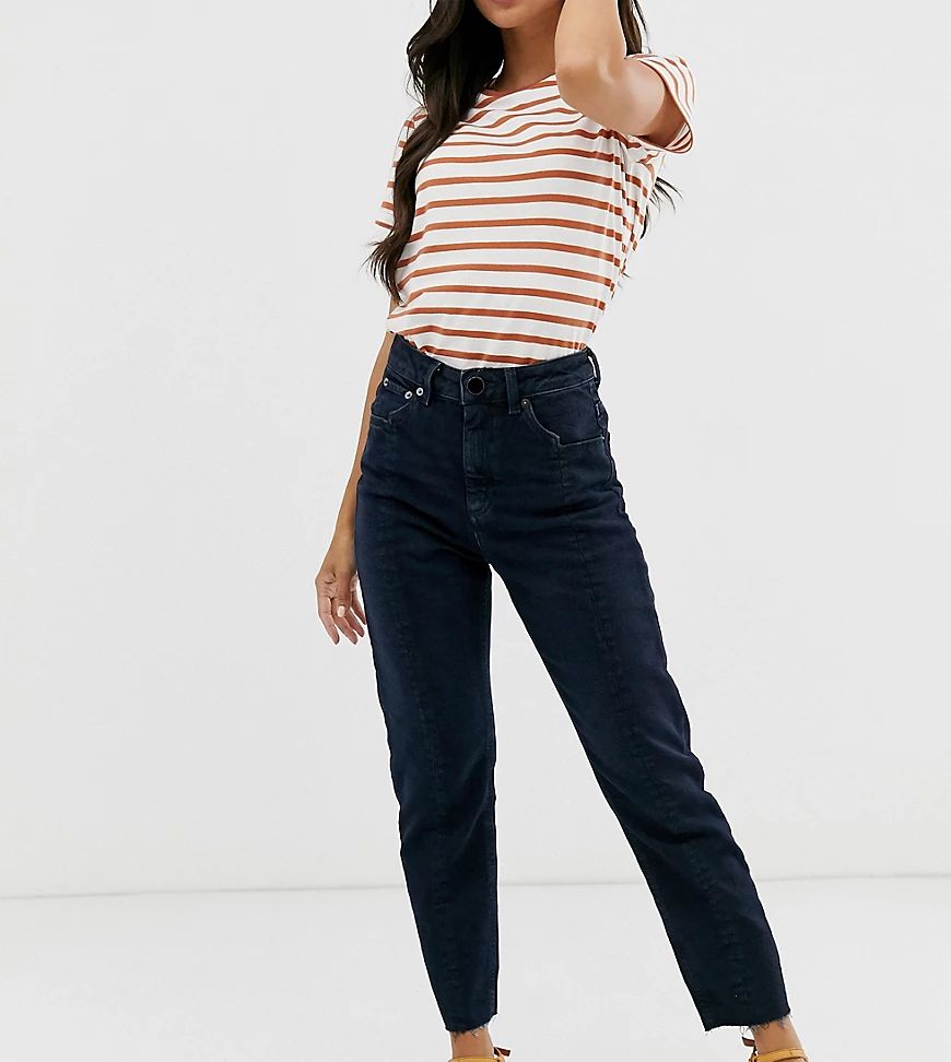 ASOS DESIGN Petite - Recycled Farleigh - Smalle mom jeans met hoge taille en naden aan de voorkant i | ASOS (Global)