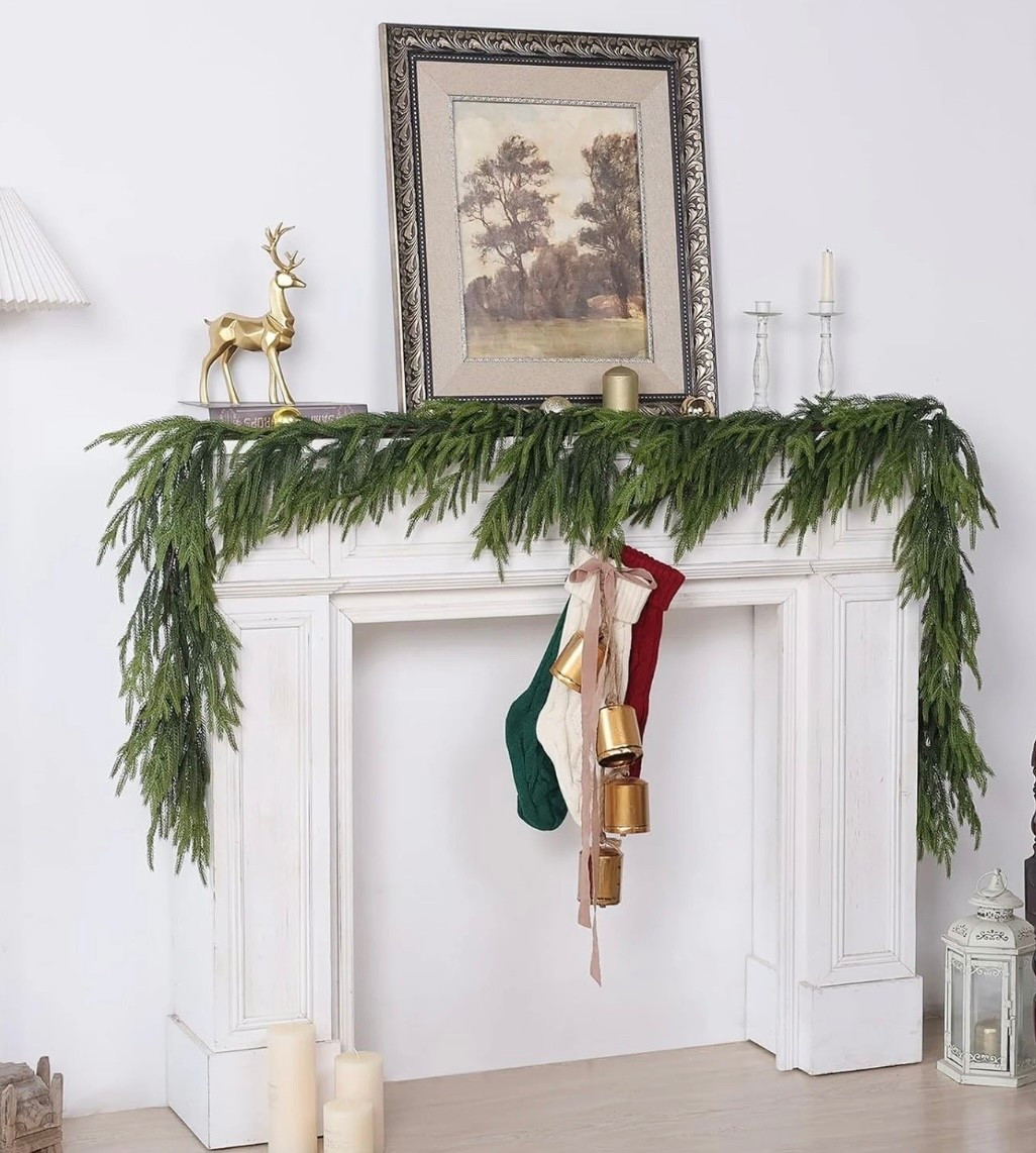 Transform your home into a cozy winter wonderland with this 9FT Real Touch Norfolk Pine Garland! 🌲✨ The ultra-realistic branches, lush fullness, and flexible design make it perfect for mantles, stair rails, windows, and even outdoor décor. A must-have holiday staple that instantly elevates any space! 🎄🤍
#HolidayDecor #ChristmasGarland #NorfolkPine #CozyHomeVibes #MantleDecor #ChristmasAesthetic #HolidayHomeDecor #DecorFavorites #HomeStyle 

#LTKSeasonal #LTKSaleAlert #LTKHoliday