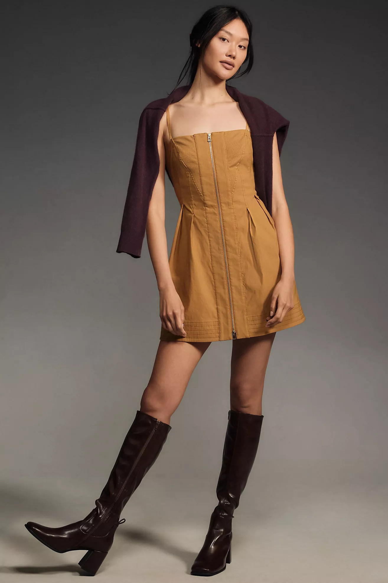 Structured Zip-Front Mini Dress | Anthropologie (US)