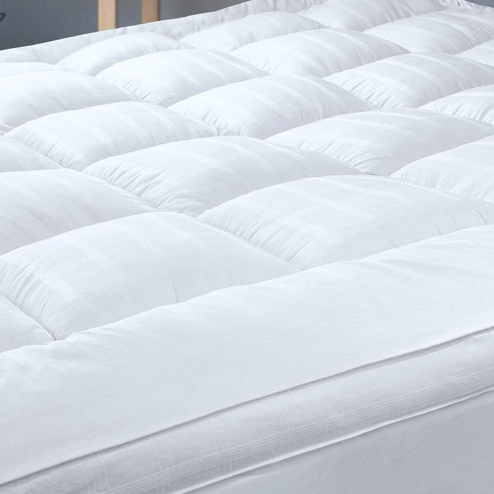 Extra Thick Pillow Top 3 Inch Mattress Topper Queen Size for Firm Mattress, Cooling Fluffy Cotton... | Amazon (US)