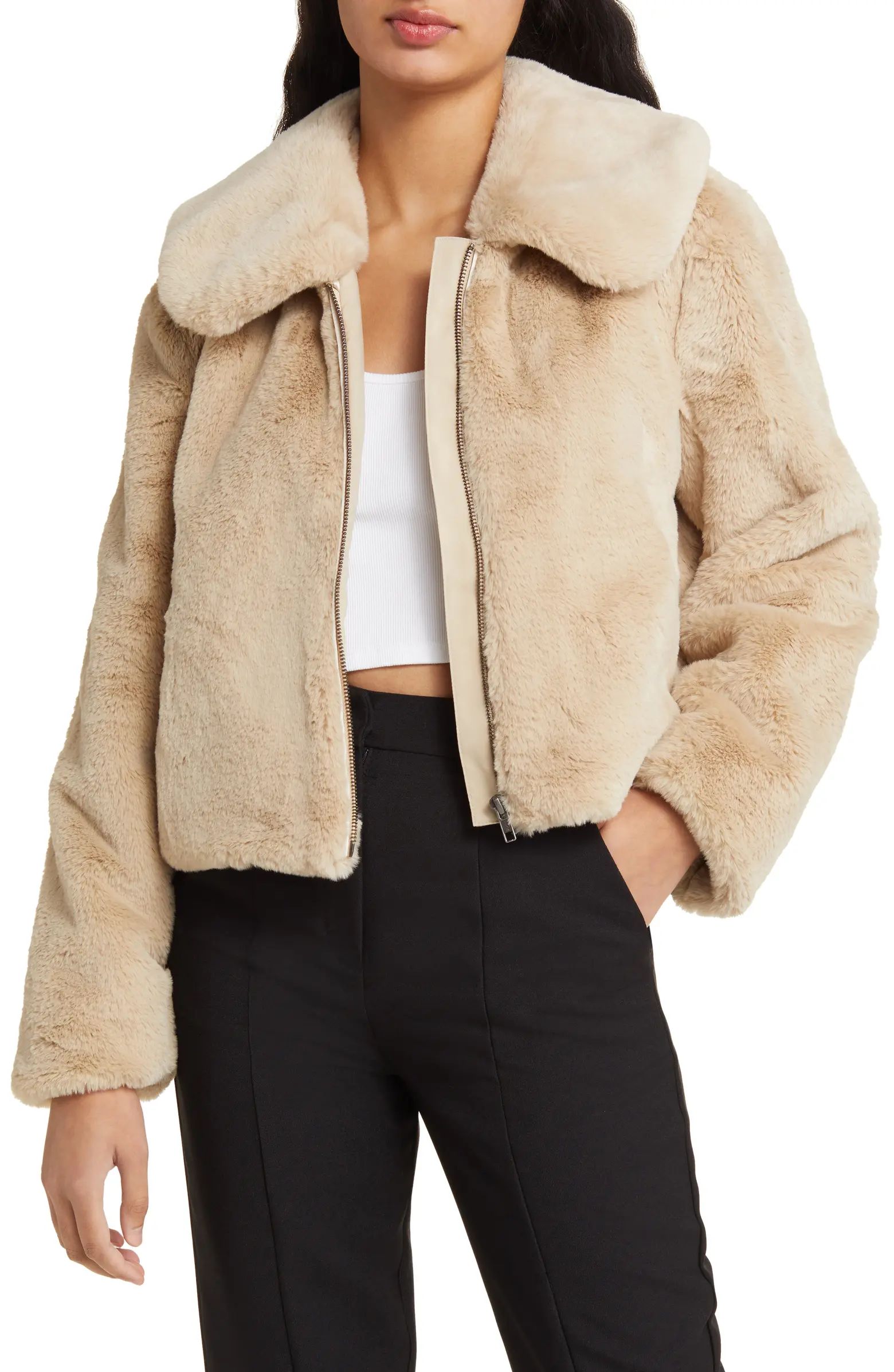 Zip Front Faux Fur Jacket | Nordstrom