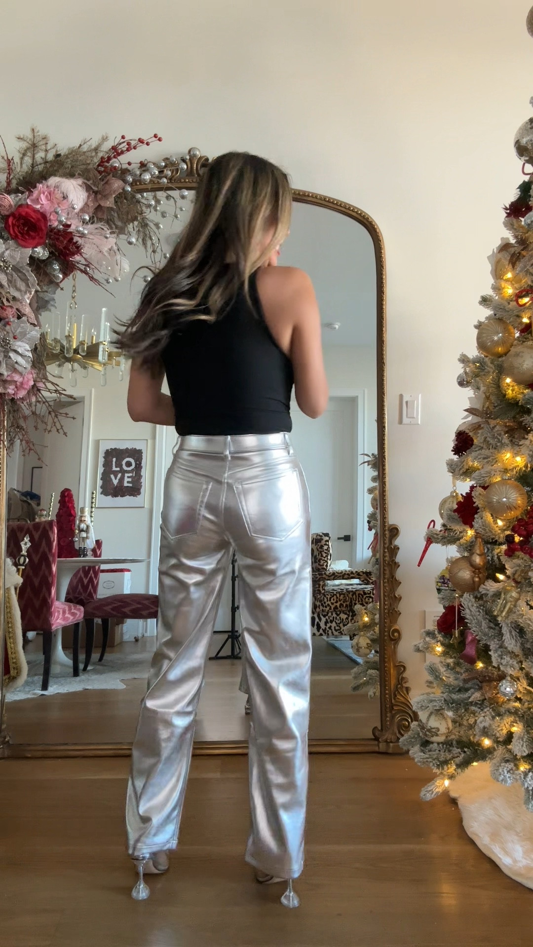 Best silver pants, sale Abercrombie, black bodysuit, Amazon style, Amazon bodysuit like skims Amazon pumps, crystal pumps. Size 26 true to size denim 

#LTKfindsunder100 #LTKover40 #LTKHoliday