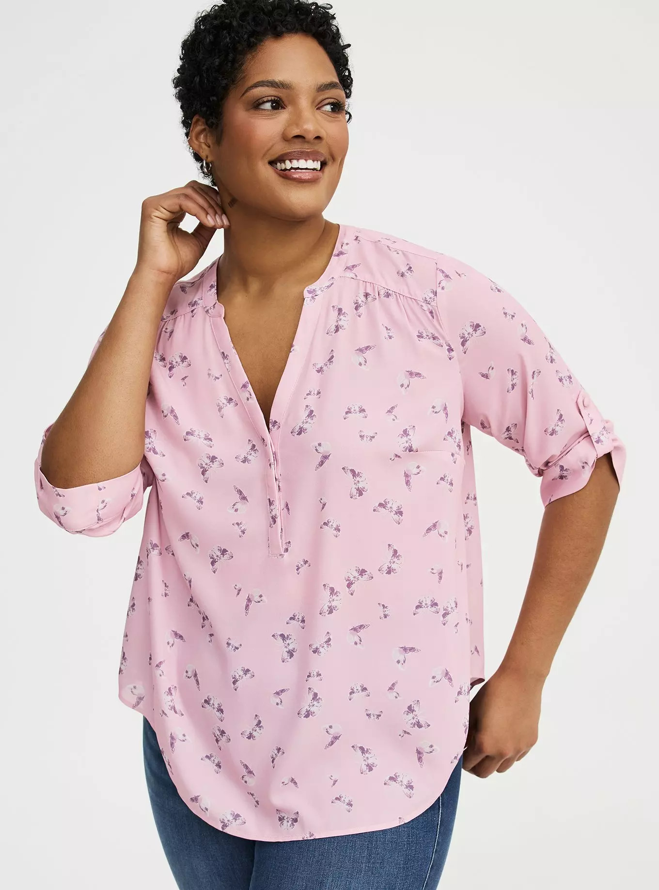 Harper Georgette 3/4 Sleeve Blouse | Torrid (US & Canada)