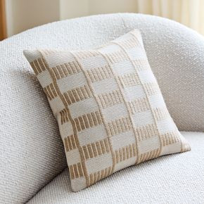 Woven Checker Jute Pillow Cover | West Elm (US)