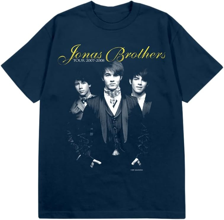 Jonas Brothers Unisex Adult Jonas Brothers Official Merch 2007-2008 Vintage Photo T-Shirt | Amazon (US)