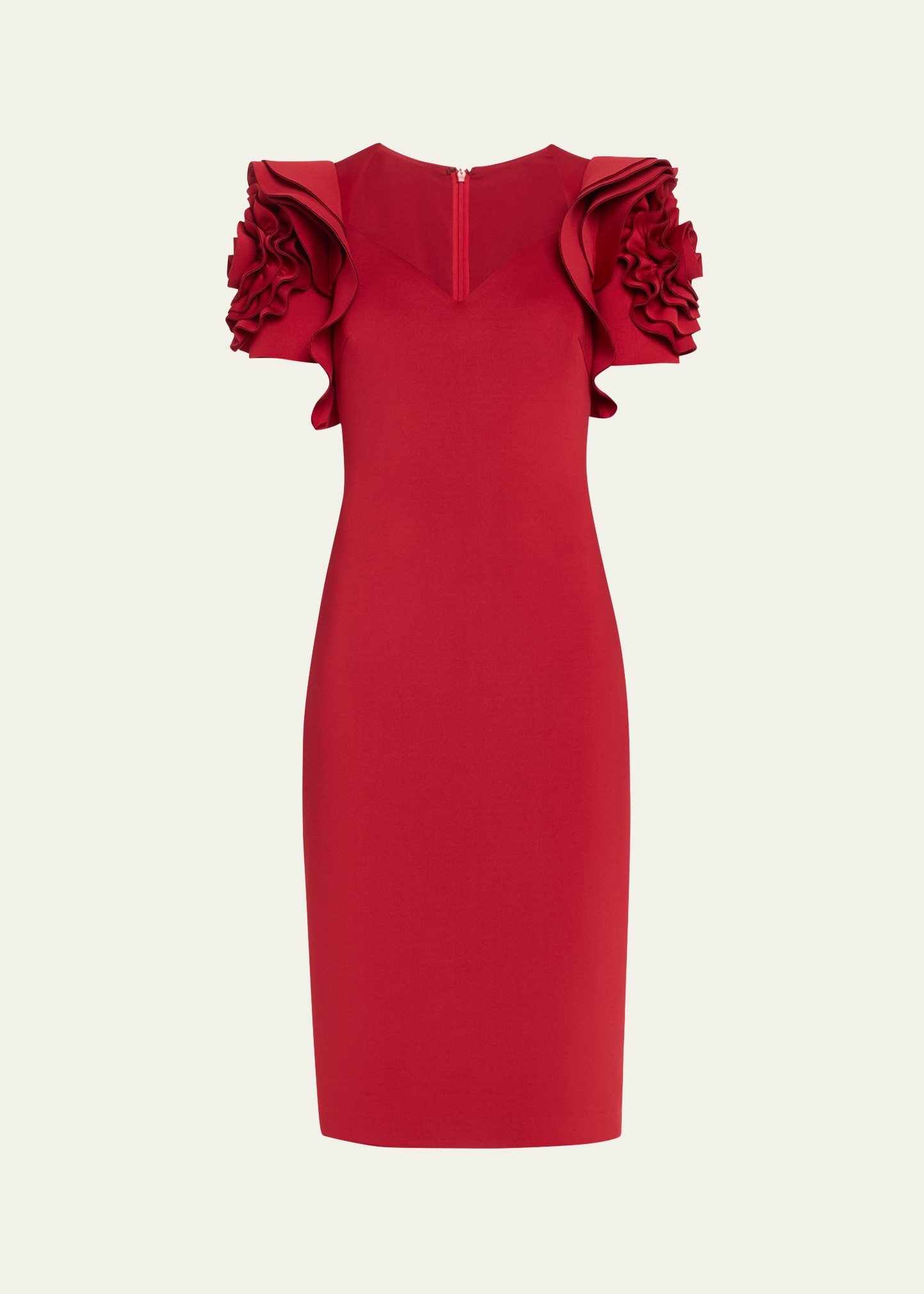 Badgley Mischka Sweetheart Ruffle Applique Dress | Bergdorf Goodman