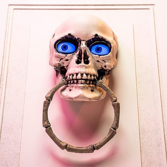 JOYIN 30’’ Halloween Skeleton Doorbell Decorations with Moving Eyes, Light-Up Eyes Skeleton D... | Amazon (US)