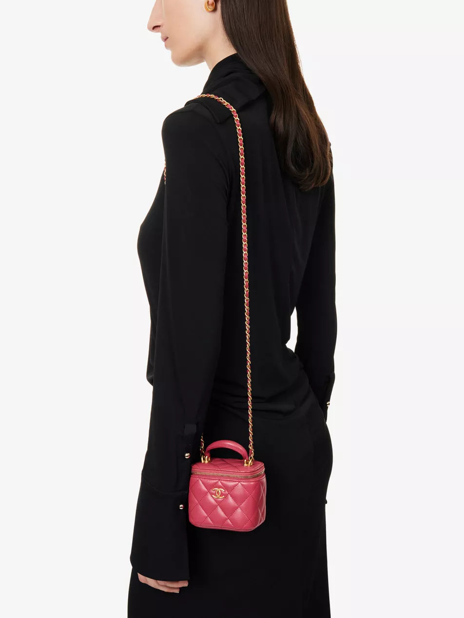 Pre-Loved Chanel Mini Leather Vanity Bag | Selfridges