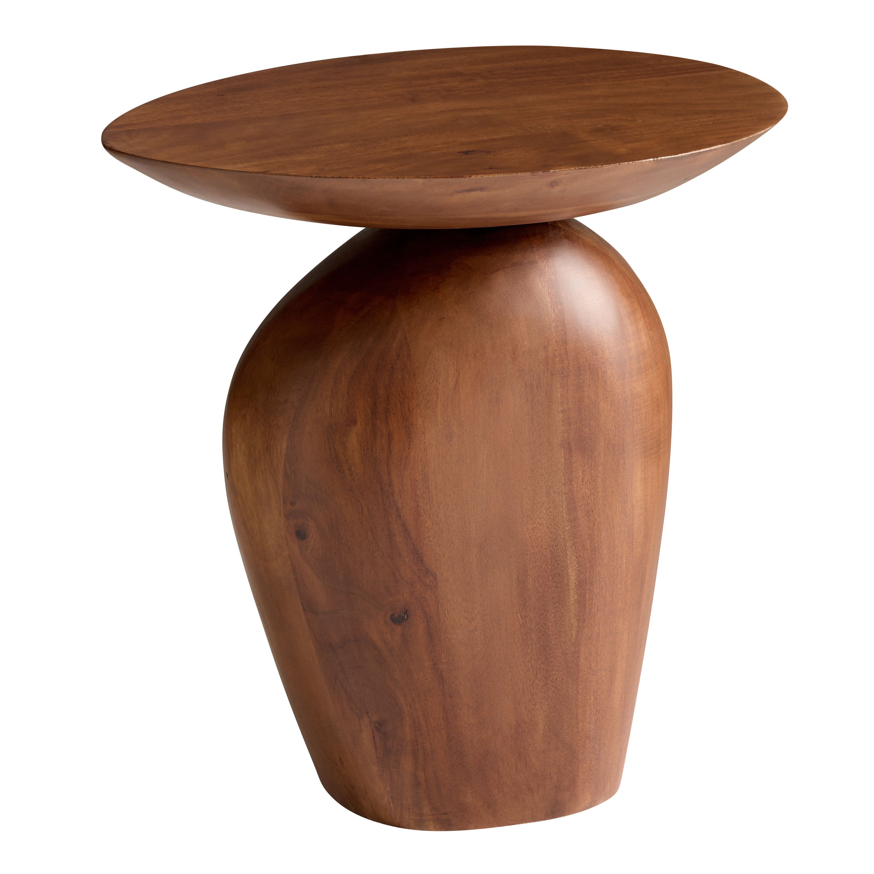 Lansing Hazelnut Mango Wood Asymmetrical Side Table | World Market