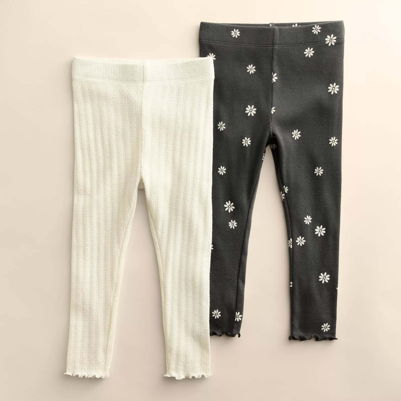 Baby & Toddler Girl Little Co. by Lauren Conrad 2-Pack Lettuce Edge Leggings | Kohl's