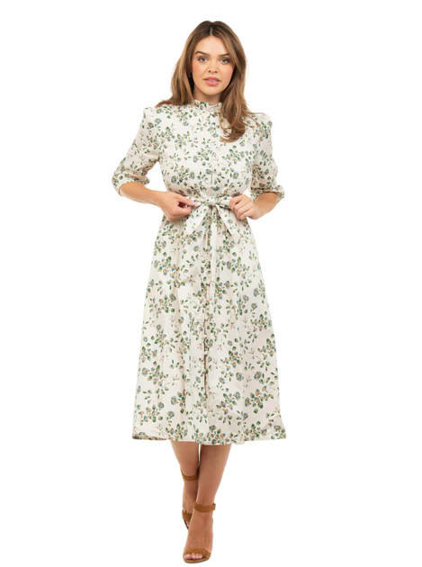 The Rutledge Midi | Ivory Lily Floral | Beau & Ro