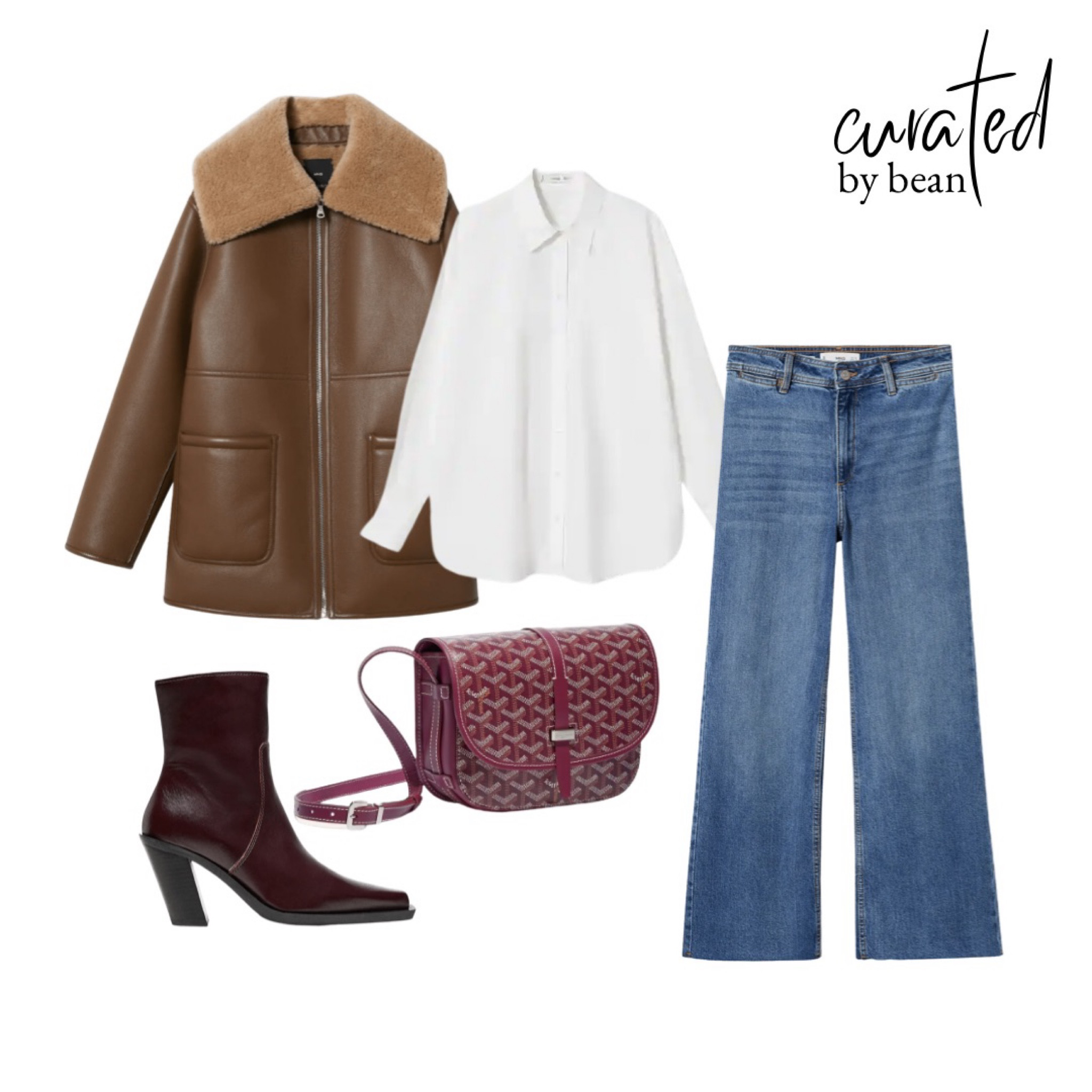 January capsule, capsule wardrobe, shearling jacket, shearling coat, casual fit, leather boots

#LTKSeasonal