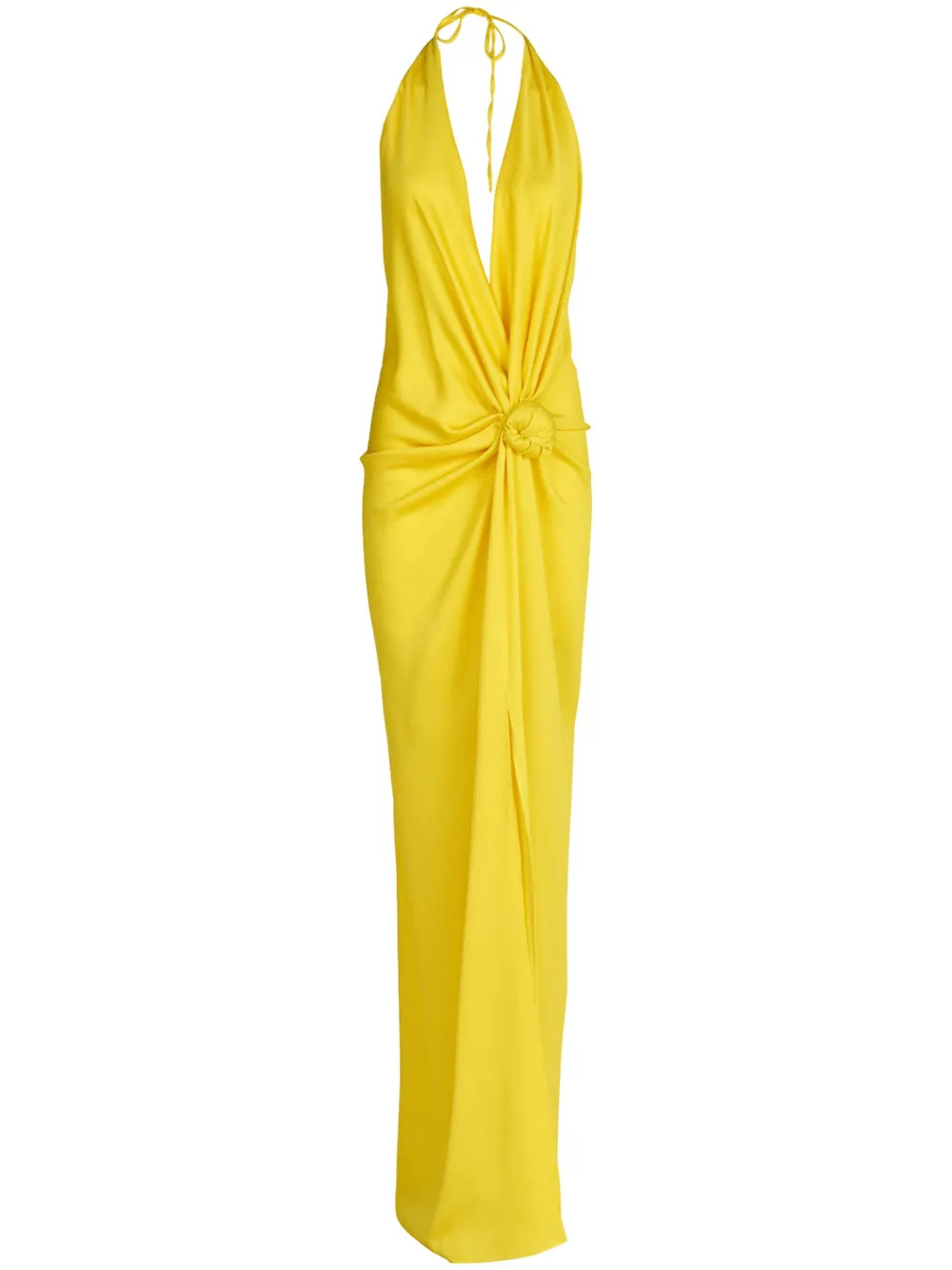 Silvia Tcherassi Torgiano knot-detail Gown | Yellow | FARFETCH | Farfetch Global