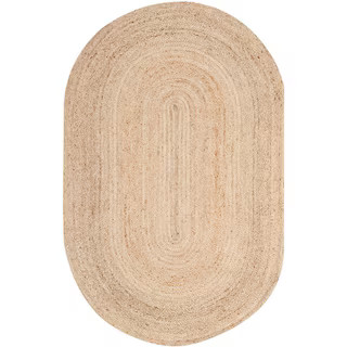 SAFAVIEH Cape Cod Natural 6 ft. x 9 ft. Oval Coastal Solid Area Rug CAP252A-6OV - The Home Depot | The Home Depot