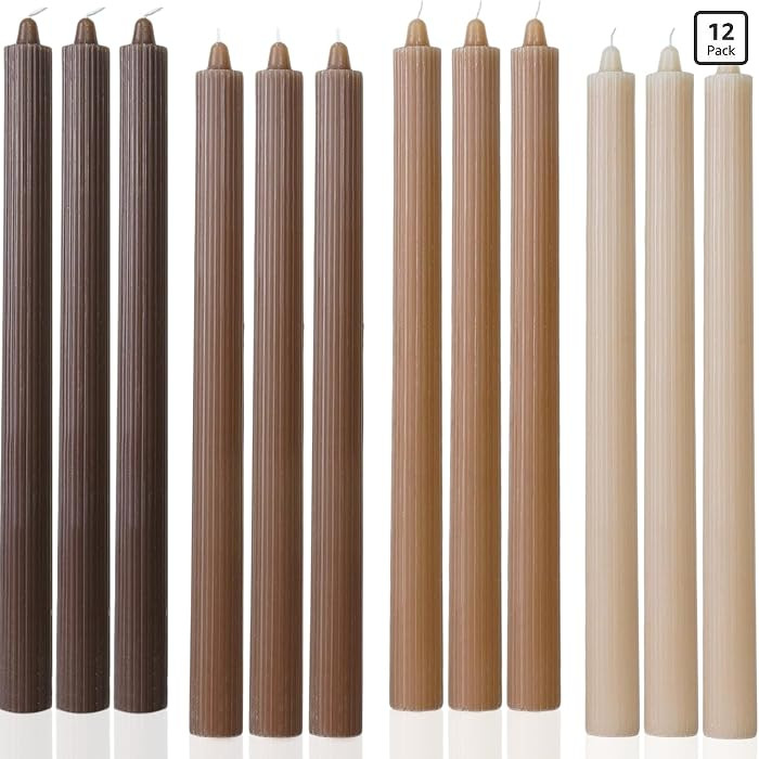 Candlesticks Brown Taper Candles 10.5 inch Dripless Tapered Candles Ideal as Dinner Candles Smoke... | Amazon (US)