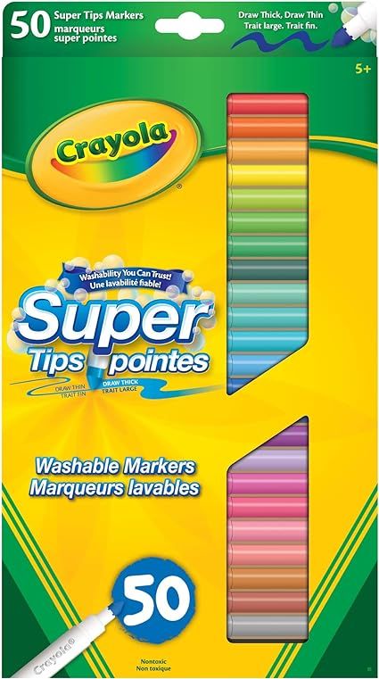 Crayola 50 Super Tips Washable Markers Arts & Crafts, 51 Count (Pack of 1), 56-8150 : Amazon.ca: ... | Amazon (CA)