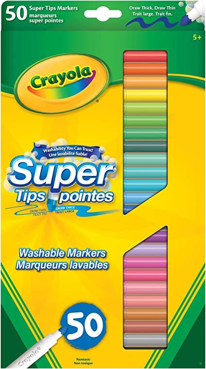 Crayola 50 Super Tips Washable Markers Arts & Crafts, 51 Count (Pack of 1), 56-8150 : Amazon.ca: ... | Amazon (CA)