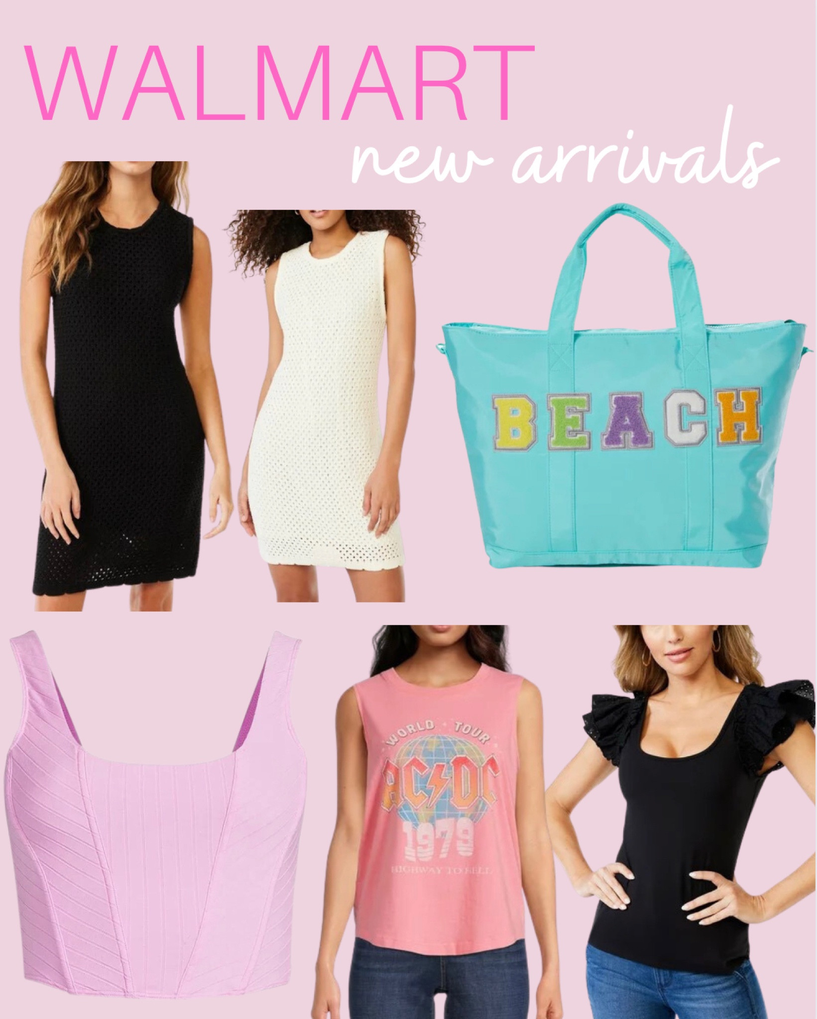 Walmart dresses, Walmart crochet dress, Walmart beach tote, letter patch tote, letter patch beach tote, AC/DC graphic tee, graphic tank, band tee, black dress, black top, ribbed top, ribbed crop top #walmartdresses #walmartbeachbag #walmarttees

#LTKunder50 #LTKtravel