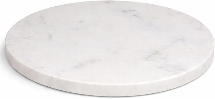 11-Inch Round Marble Cheese Board \u2013 Solid White Natural Stone Cutting Board & Charcuterie Se... | Amazon (US)