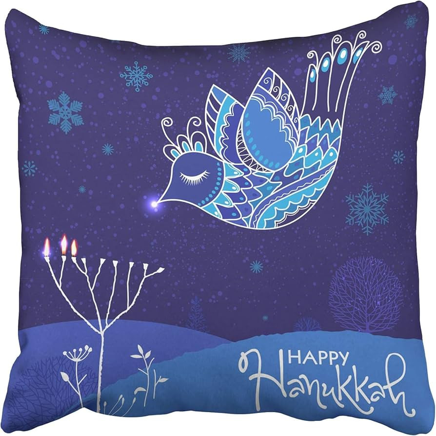 Emvency Throw Pillow Cover Cushion Case Decorative 18 x18 Inch Beautiful Blue Ornate Bird Lighten... | Amazon (US)