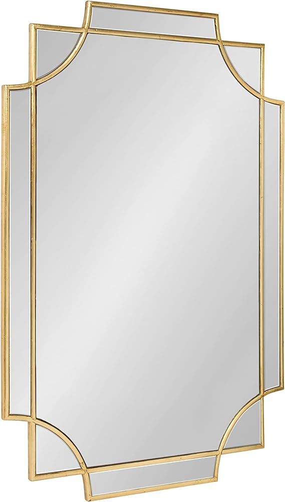 Kate and Laurel Minuette Decorative Rectangle Frame Wall Mirror in Gold Leaf, 24x35.5 Inches | Amazon (US)