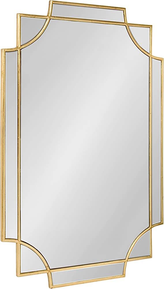 Kate and Laurel Minuette Decorative Rectangle Frame Wall Mirror in Gold Leaf, 24x35.5 Inches | Amazon (US)