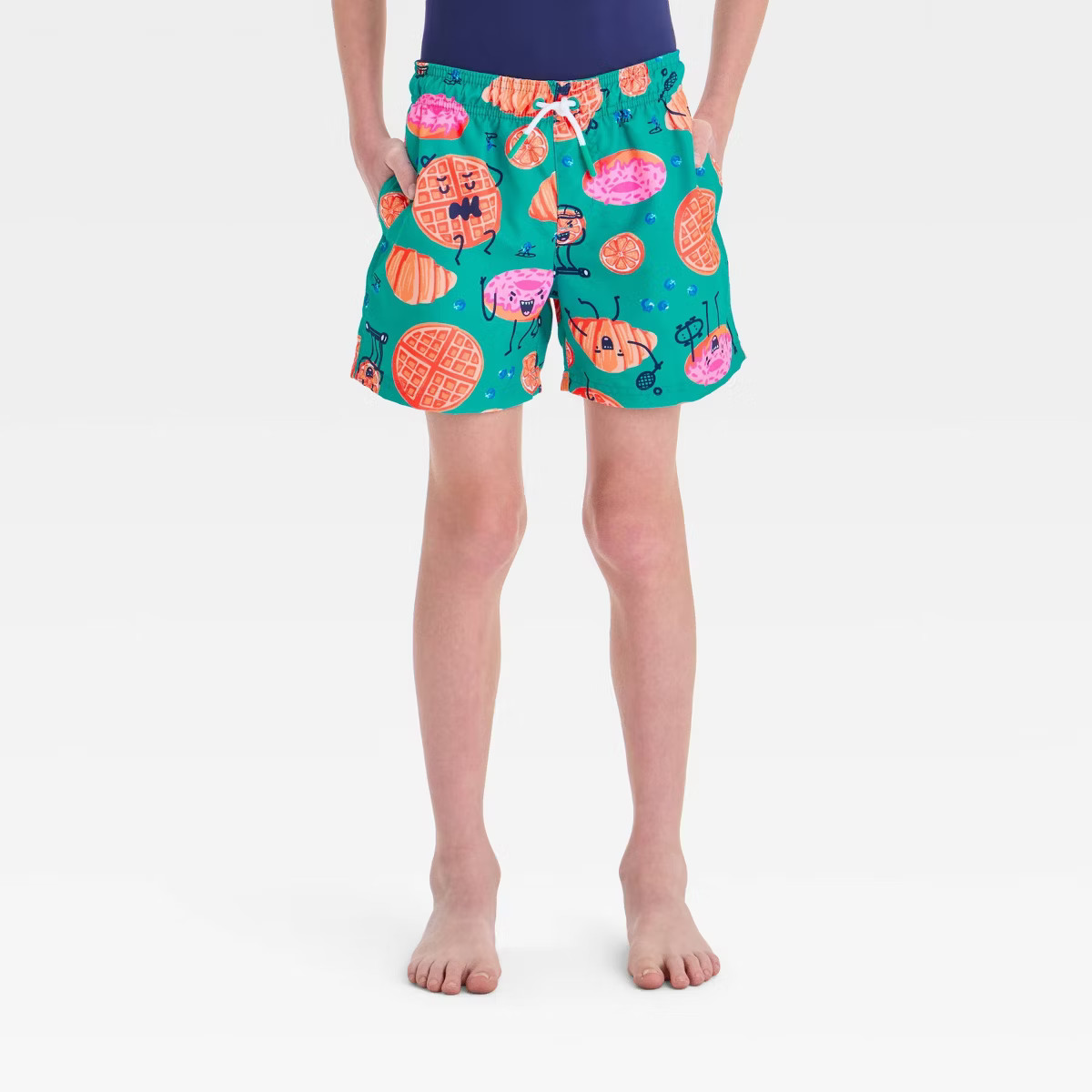 Boys' Food Printed Swim Shorts - Cat & Jack™ Teal Blue | Target