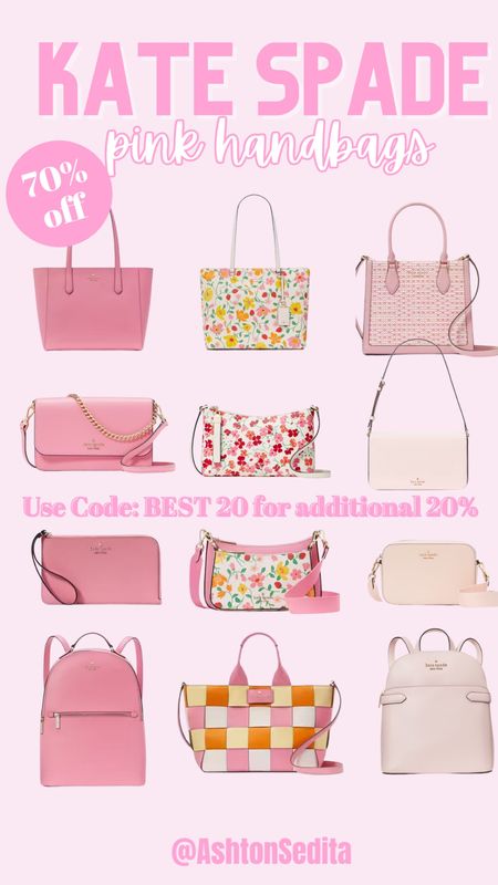 TAKE ADVANTAGE OF THIS SALE!!! Kate Spade has the cutest pink bags of all shapes and sizes for 70% off right now!!! 

#LTKstyletip #LTKitbag #LTKsalealert