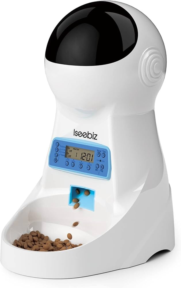 Iseebiz Automatic Cat Feeder, 101oz/3L Timed Cat Feeder for Dry Food with Anti-Clog Design, Up to... | Amazon (US)