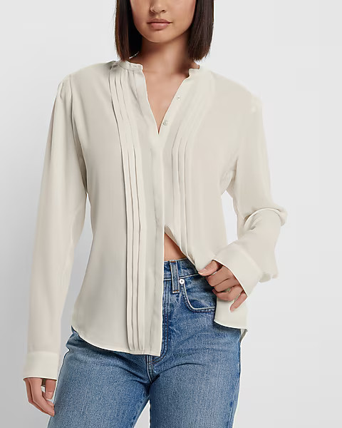 Relaxed Pleated Portofino Shirt | Express