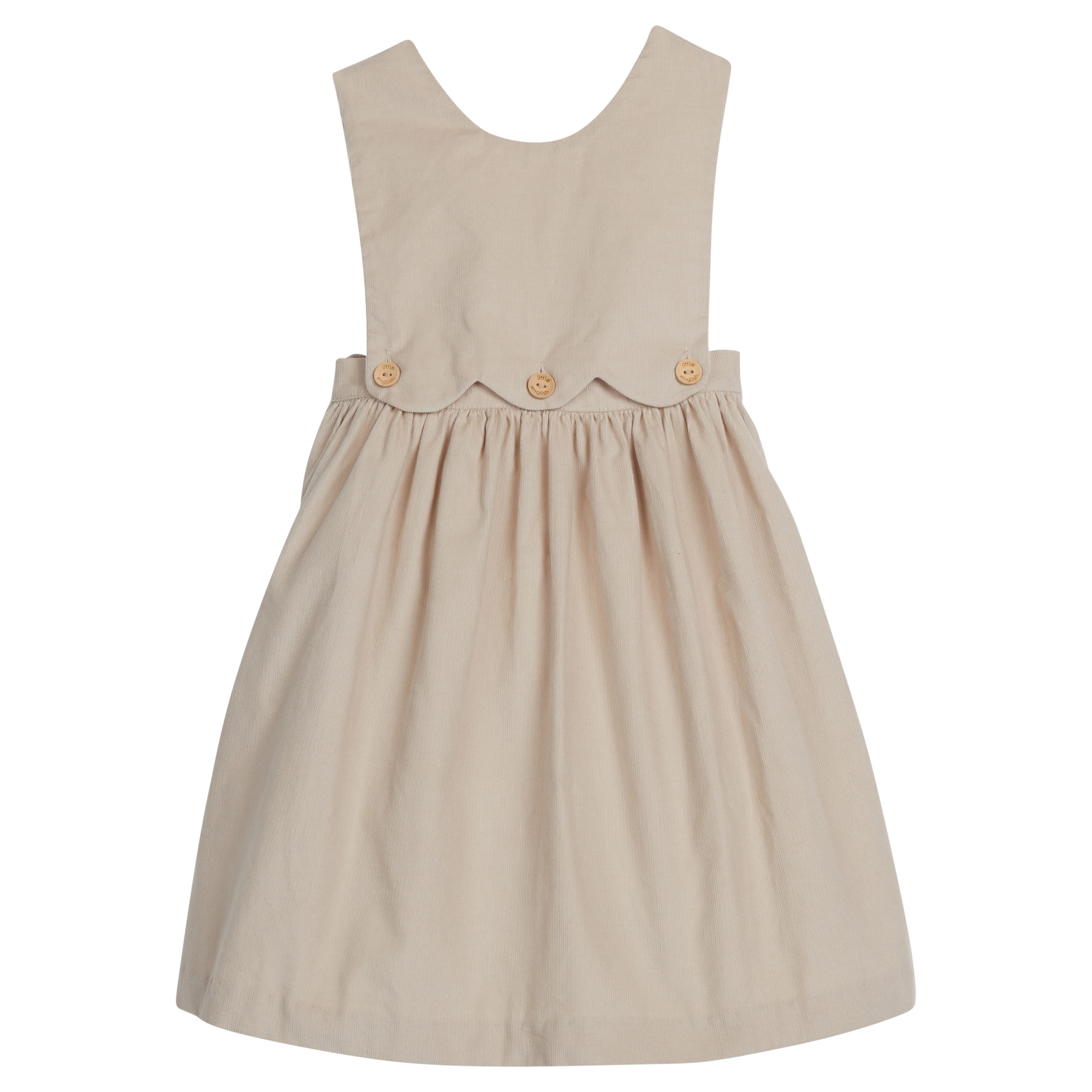 Little English Button Panel Jumper - Stone Corduroy | JoJo Mommy