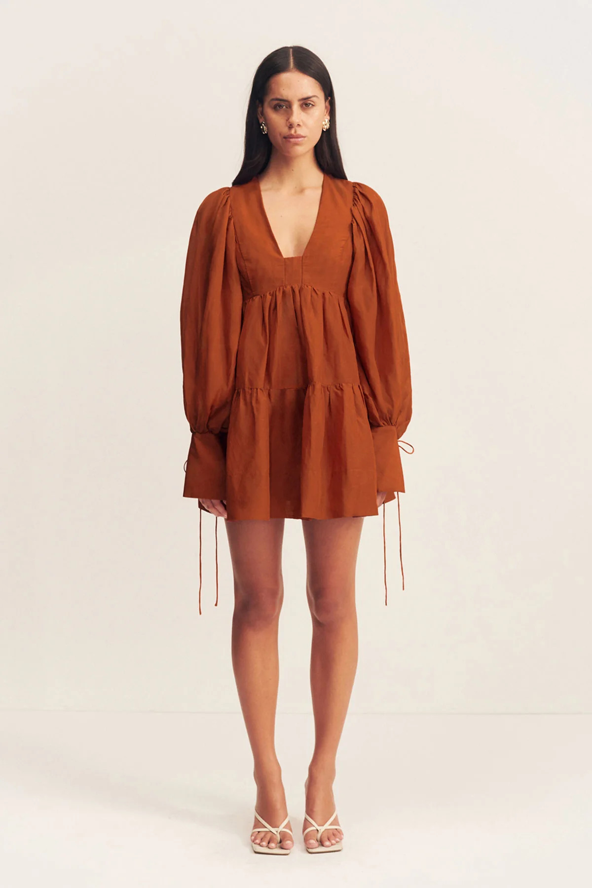 Celeste Long Sleeve Mini Dress | Rust | Dresses | Shona Joy | Shona Joy