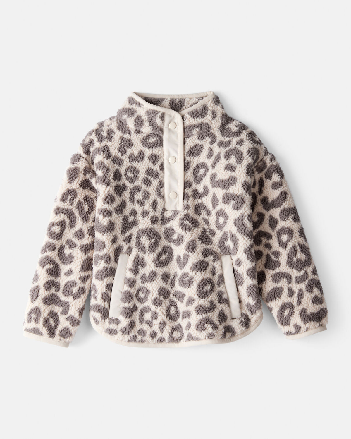 Toddler Girl Cheetah Sherpa Quarter-Snap Pullover - Brown - Carter's | Carter's | Carter's Inc