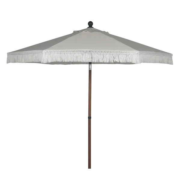 Better Homes & Gardens Ventura 7.5’ Fringe Push-Up & Tilt Patio Umbrella, White | Walmart (US)