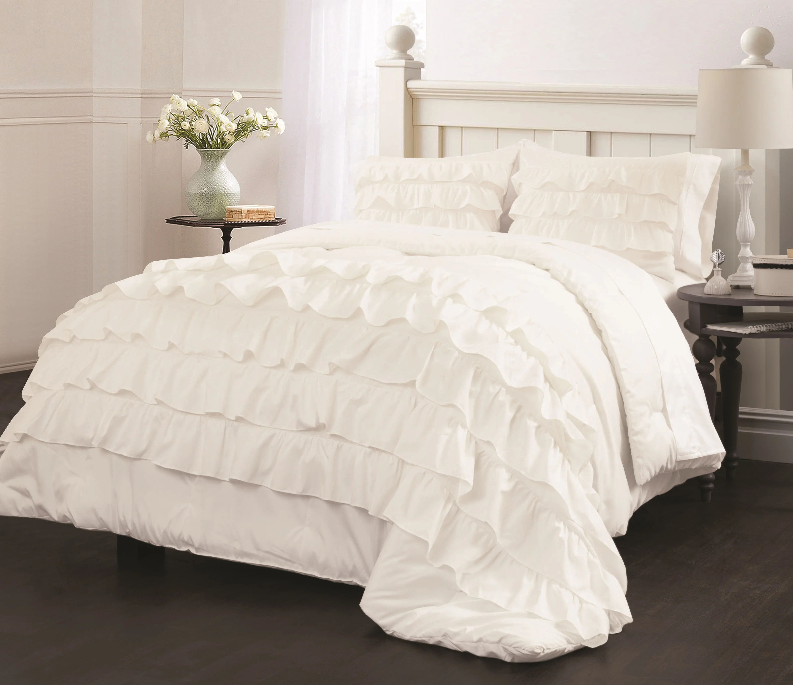 Latitude Ruby Ruffle Bedding Comforter Set | Walmart (US)