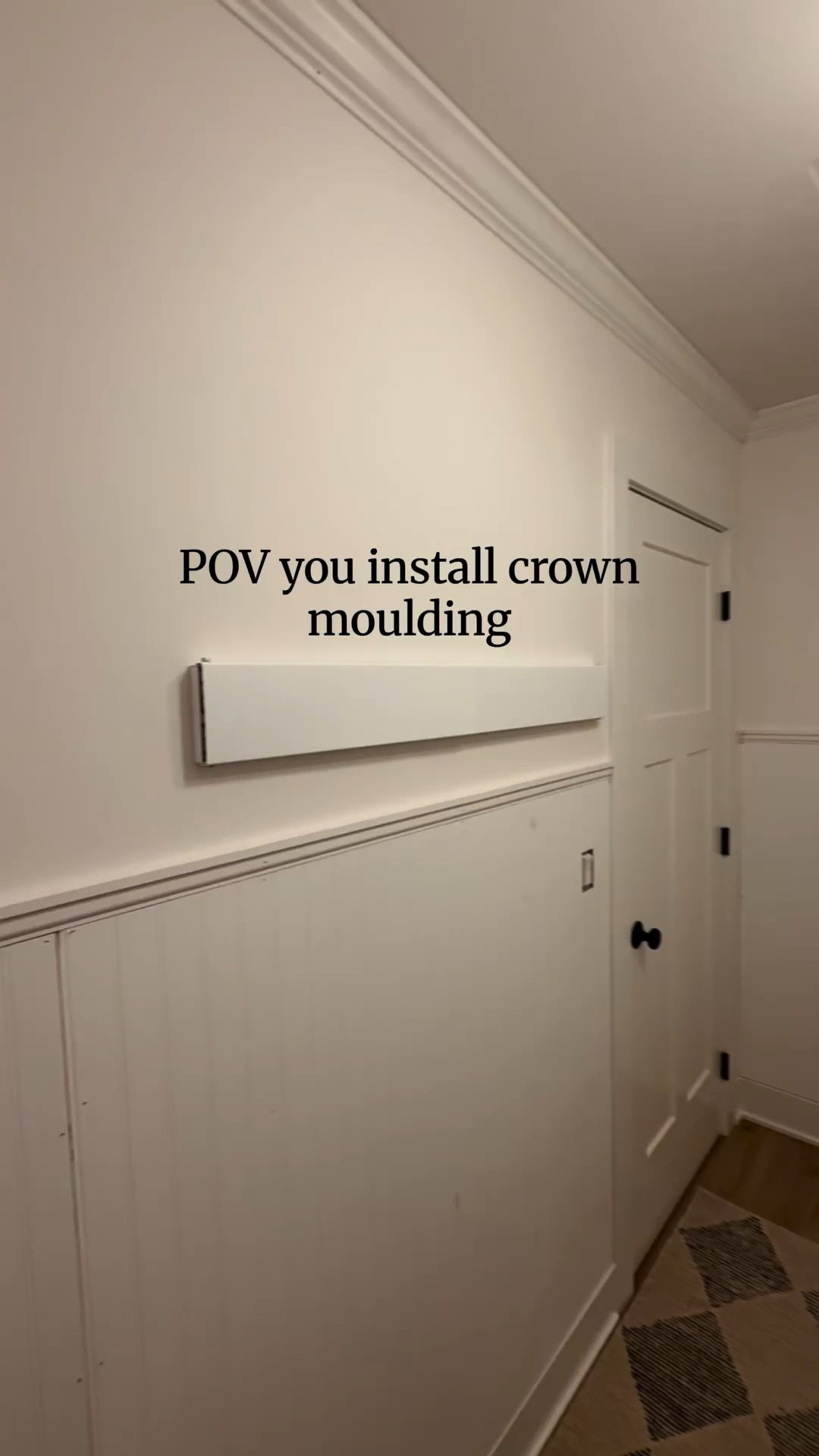 If you have installed crown moulding then you know how true this is 👏🏻😵‍💫😮‍💨 

We had one mess up but otherwise nailed it on our first attempt. We’ve never installed it before now and now that I know we can do it…I want to add it to all the rooms! 

What’s your experience with crown mouldings? Good or bad? I’m going to see what we can put together for a tutorial. 

Our laundry room is about to be so good! This is also my way of saying that we are painting the ceiling to match the crown 😏

Follow along because painting is happening this weekend! 

#diy #crownmouldings #laundryroom #fancy #buildergradeupgrade #paint #trim #diyhumor #homeimprovement #nailedit