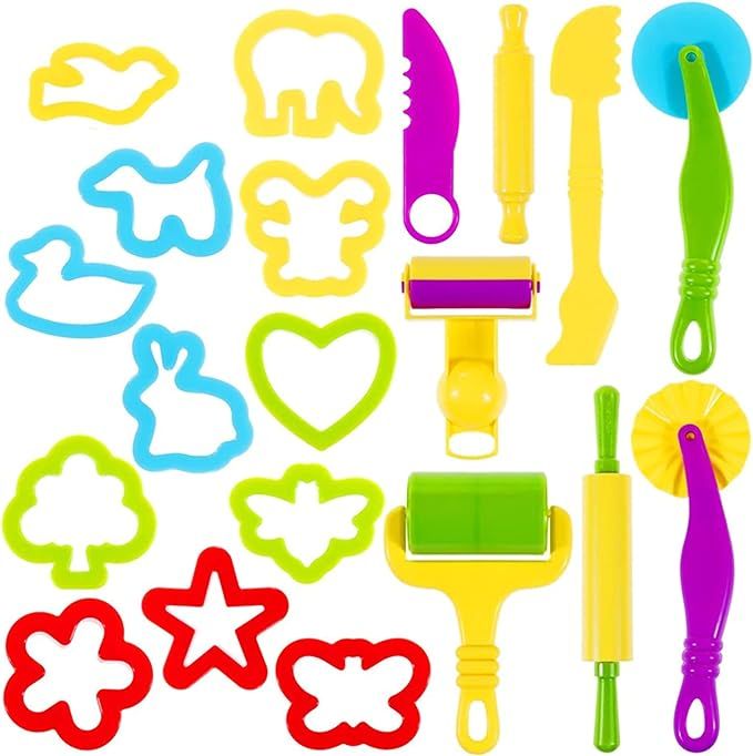Oun Nana Playdough Tools 20 PCS Play Dough Tools Set for Kids, Various Shape Playdough Cutters & ... | Amazon (US)