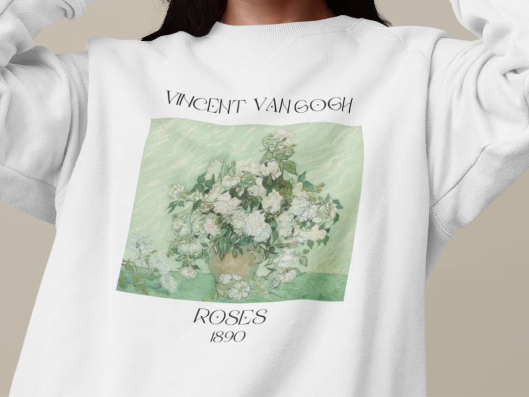 Vincent Van Gogh Roses Sweatshirt Indie Kid Van Shirt Goghing - Etsy | Etsy (US)