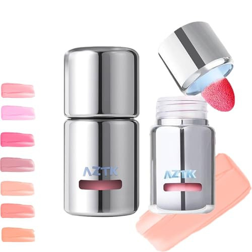 Aztk Liquid Blush, Aztk Jelly Color Liquid Blushes, Blush for Cheeks, Blushes Lotion with Sponge Head, High-Pigment, Long-Lasting, Waterproof, Matte Finish, 5ml (JC05) | Amazon (US)