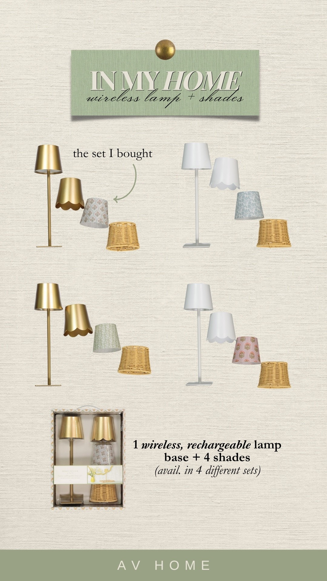 Wireless lamp base + 4 shades ✨

#LTKuk #LTKhome