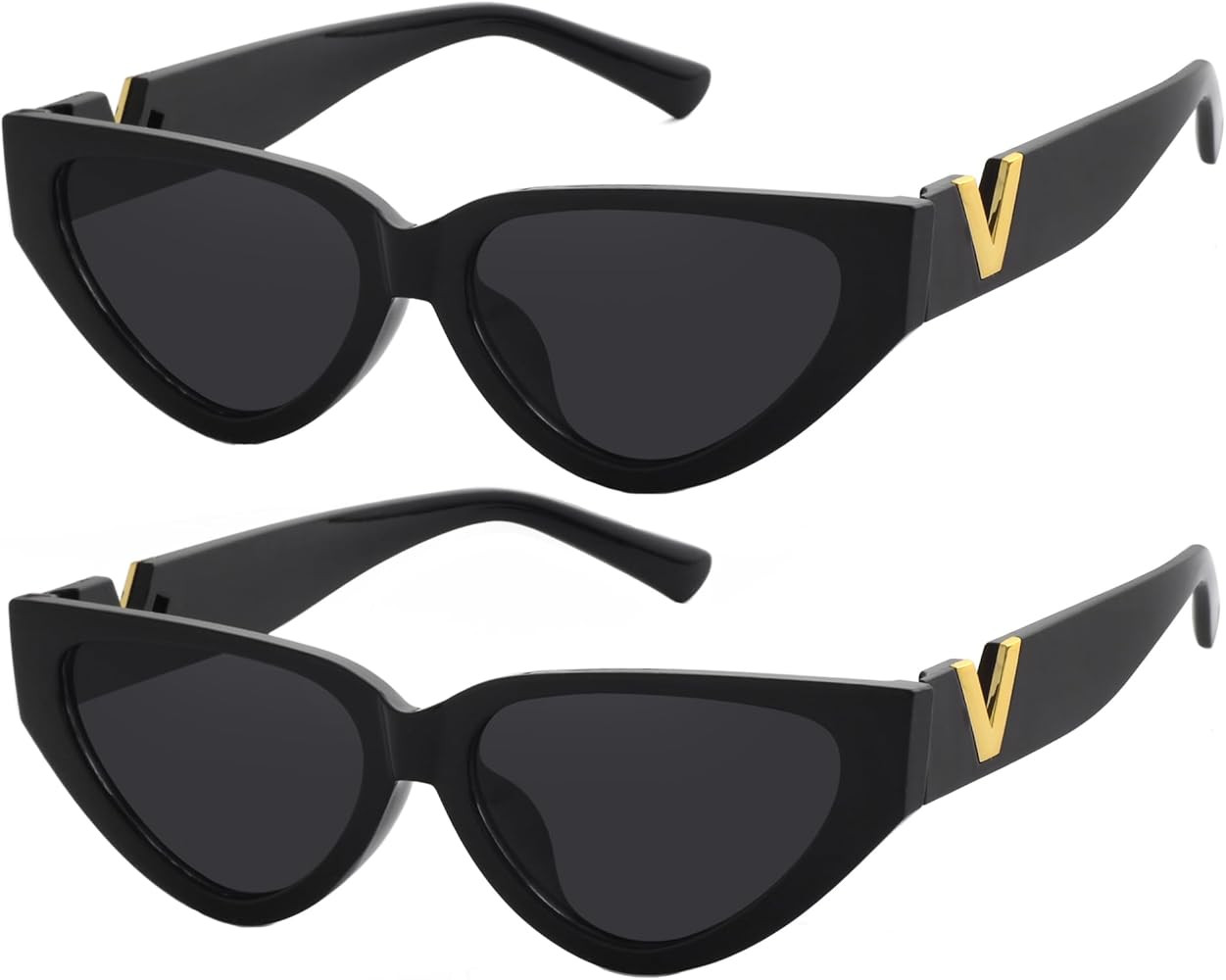 Fashion Cat Eye Sunglasses for Women 90s Retro Trendy Y2K Aesthetic Vintage Small Black Shades 2 ... | Amazon (US)