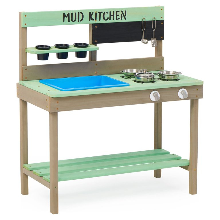 D-road Kid's Wood Mud Play Kitchen Playset w/ Cooking Toys for Indoor/Outdoor, Gift for 3+ Years ... | Walmart (US)