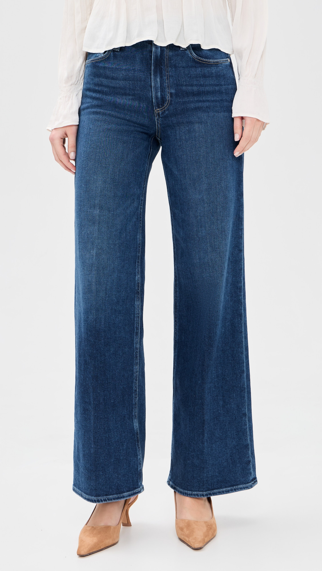 PAIGE Anessa High Rise Wide Leg Jeans Amalfi Tide 26 | Shopbop