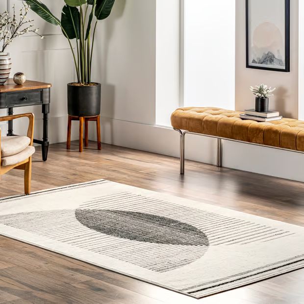 Gray Freya Abstract Eclipse Area Rug | Rugs USA