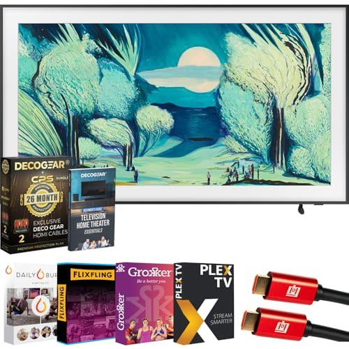 Samsung 65" The Frame LS03FA QLED 4K TV 2025 Art Mode, Vision AI | CPS Exclusive 26 Month Protection, 2X HDMI Cables, Premiere Movies Streaming & Deco Gear Complete Home Theater Beginner's Guidebook | Amazon (US)