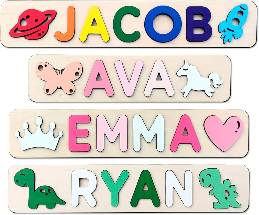 Personalized Wooden Name Puzzle Baby Name Puzzle Customized Educational Toys for Toddler Sensory ... | Amazon (US)