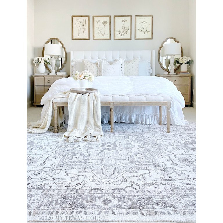 My Texas House Lone Star Belle 9' X 13' Natural Floral Area Rug | Walmart (US)