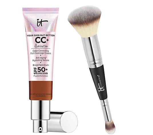 IT Cosmetics CC+ Cream Illumination SPF50 w/ Luxe Brush - QVC.com | QVC