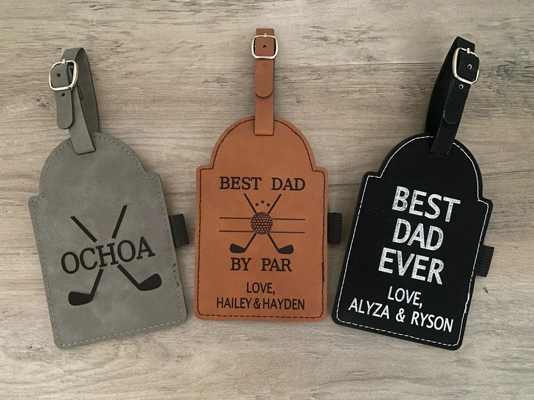 Personalized Engraved Golf Bag Tag with Tees - Leather Golf Bag Tag - Father's Day Gift - Gift fo... | Etsy (US)